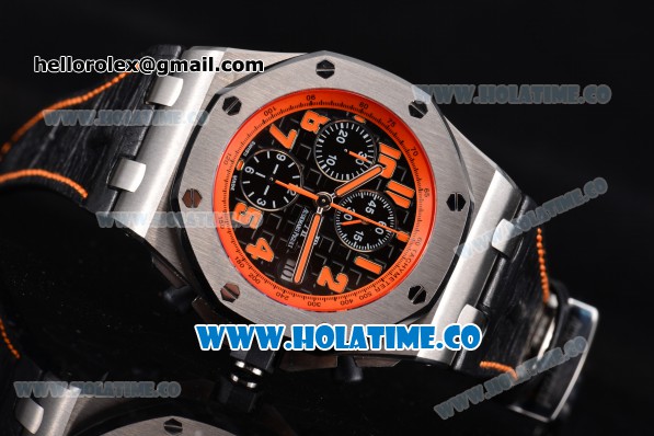 Audemars Piguet Royal Oak Offshore Volcano Chrono Swiss Valjoux 7750 Automatic Steel Case with Black Dial and Orange Numeral Markers (J12) - Click Image to Close